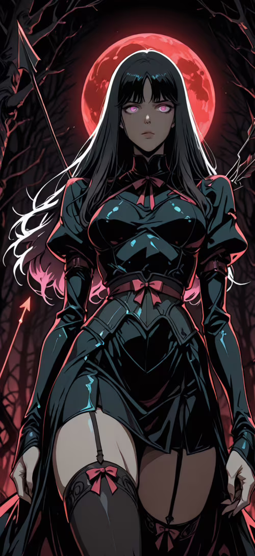 Иллюстрация в стиле аниме, изображающая женщину с длинными черными волосами, светящимися... Blackview BV6100