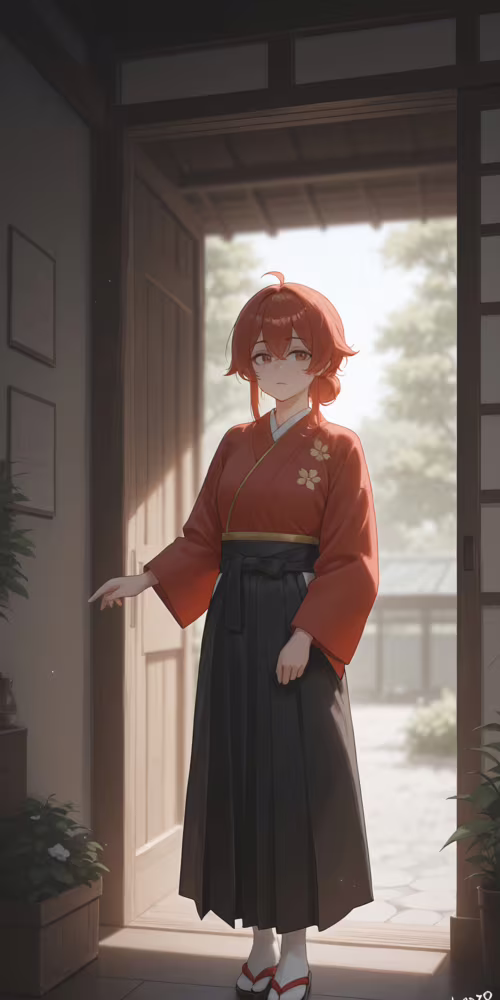 Молодая девушка в стиле аниме, с длинными светлыми волосами, одетая в длинное белое... Alcatel 1 2021