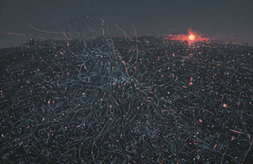 Произведение искусства в стиле «укиё-э», изображающее неземное существо, состоящее... Телефон