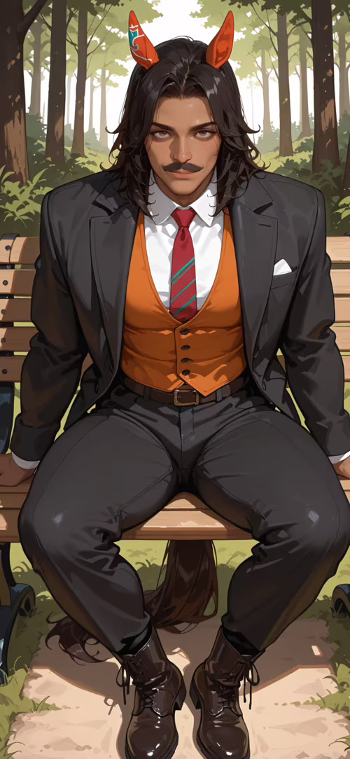 Цифровая иллюстрация изображает красивого мужчину со смуглой кожей, длинными темными... Apple iPhone 11 Pro Max