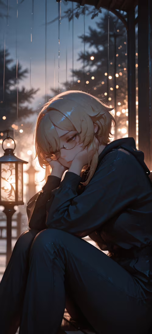 Блондинка в очках, похожая на персонажа аниме по имени Люмин из игры Genshin Impact,... OnePlus 12R