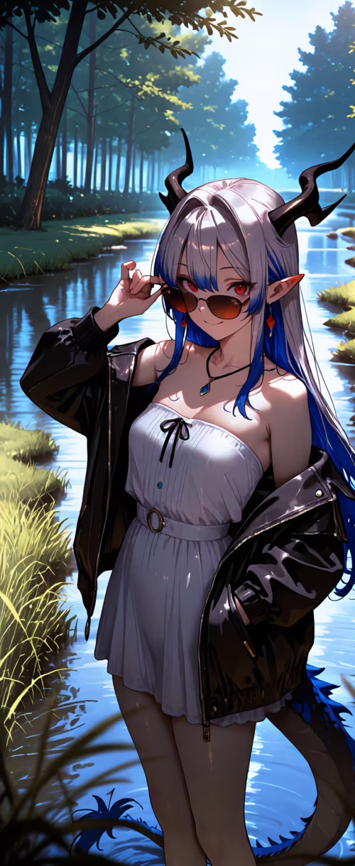 Иллюстрация в стиле аниме, изображающая виртуального стримера (VTuber) Селен Тацуки... Samsung Galaxy Z Flip 5G