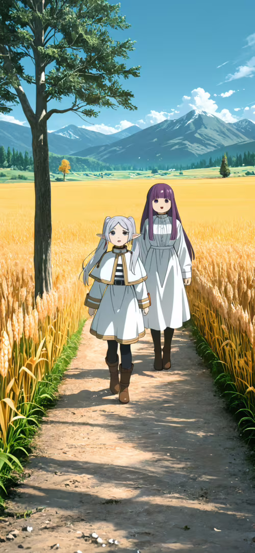 На аниме-кадре изображена эльфийка Фрирен с серебристыми косичками на переднем плане... Apple iPhone 11 Pro Max