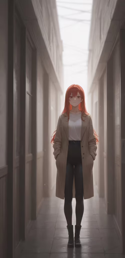 Молодая девушка в стиле аниме, с длинными светлыми волосами, одетая в длинное белое... Samsung Galaxy A01 Core