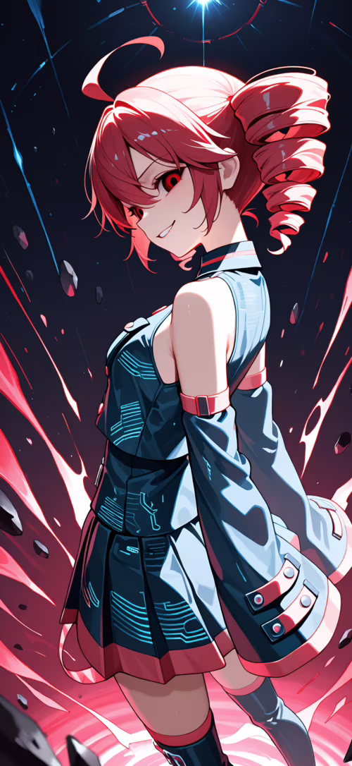 Аниме-иллюстрация, изображающая Касане Тэто с красными волосами, заплетёнными в две... Apple iPhone 16 Pro Max