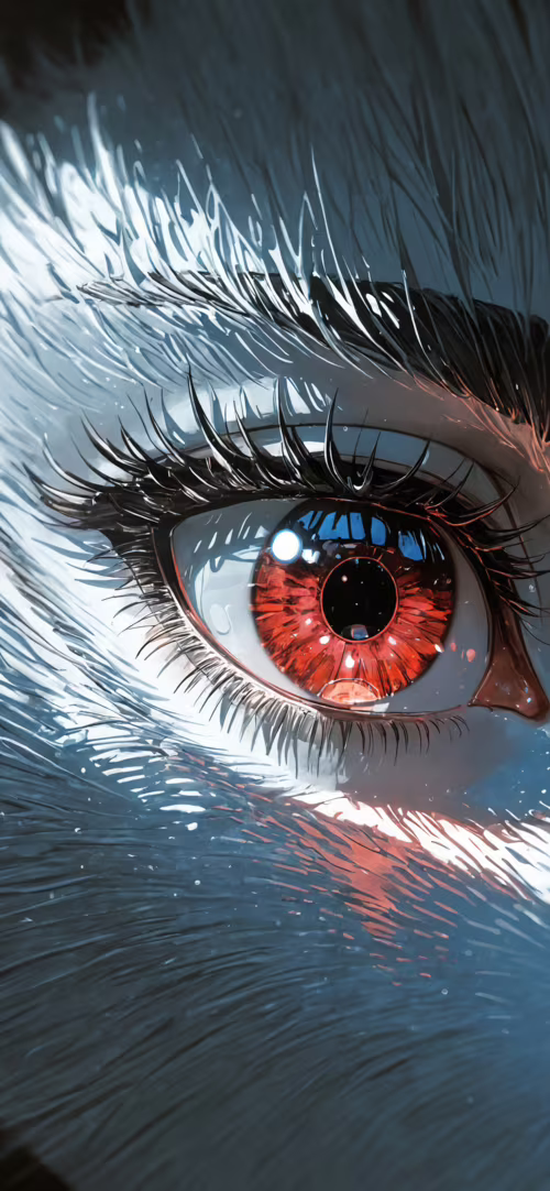 Крупный план цифровой картины, изображающей стилизованную белую и серую лису с ярко-оранжевыми,... Apple iPhone 11 Pro Max