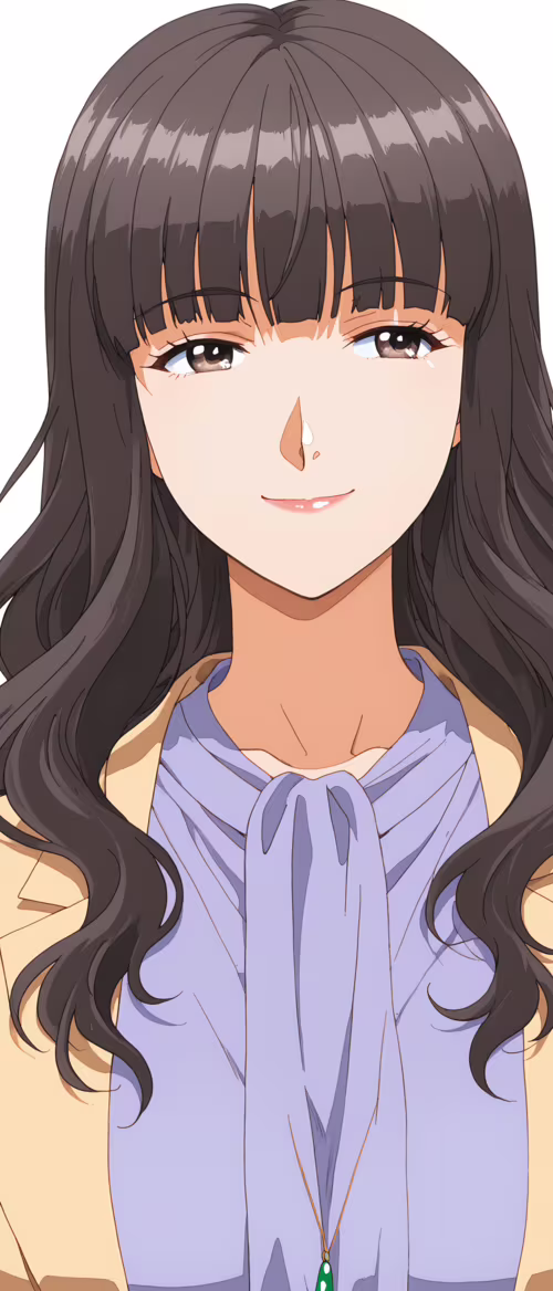 Фотография в полный рост, изображающая Шихоко Фудзимию из аниме «Больше, чем просто... Motorola Edge S