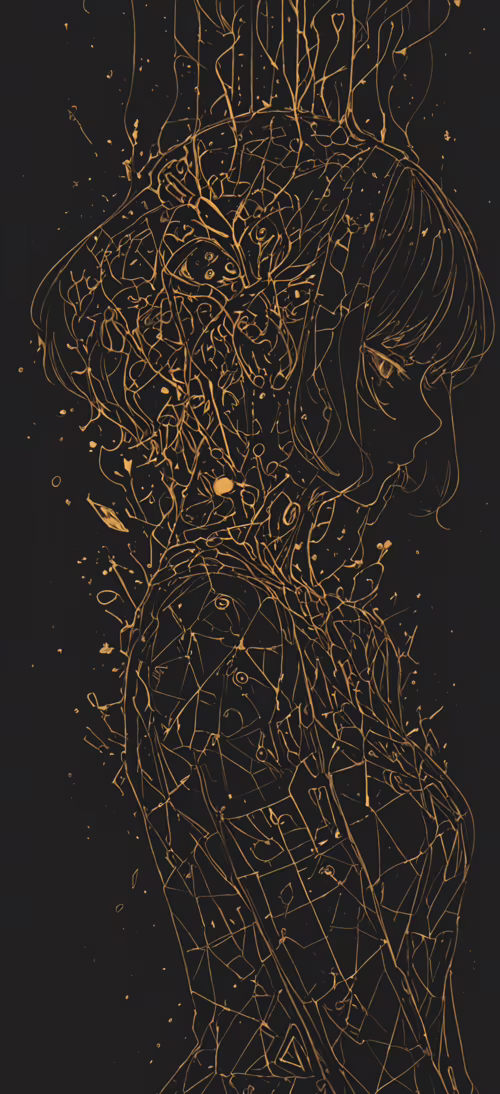 Современная абстрактная картина, изображающая Рей Аянами из аниме «Евангелион» в... Honor Magic6 Pro