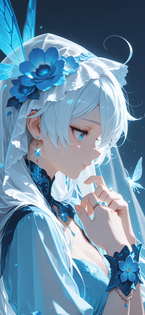 Аниме-иллюстрация, изображающая Киану Каслану, молодую женщину с длинными белыми... Apple iPhone 11 Pro Max