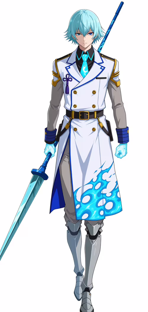 Изображение персонажа Сэй из игры BlazBlue Alternative: Dark War в полный рост: молодой...