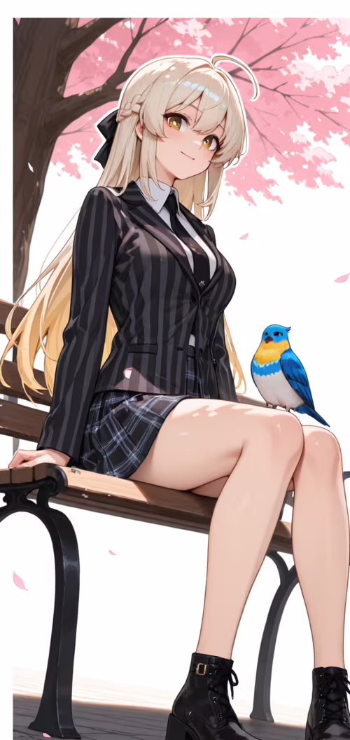 Изображение Тендо Арису из игры Blue Archive в полный рост. Она сидит на коричневой... Nokia 5 dot 1 Plus