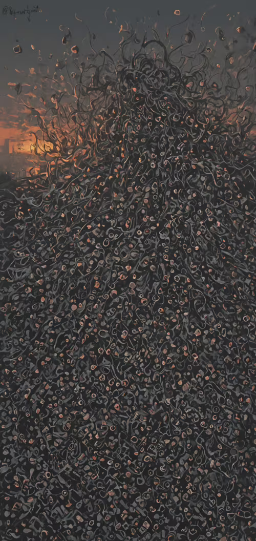 Произведение искусства в стиле «укиё-э», изображающее неземное существо, состоящее... Nokia 5 dot 1 Plus