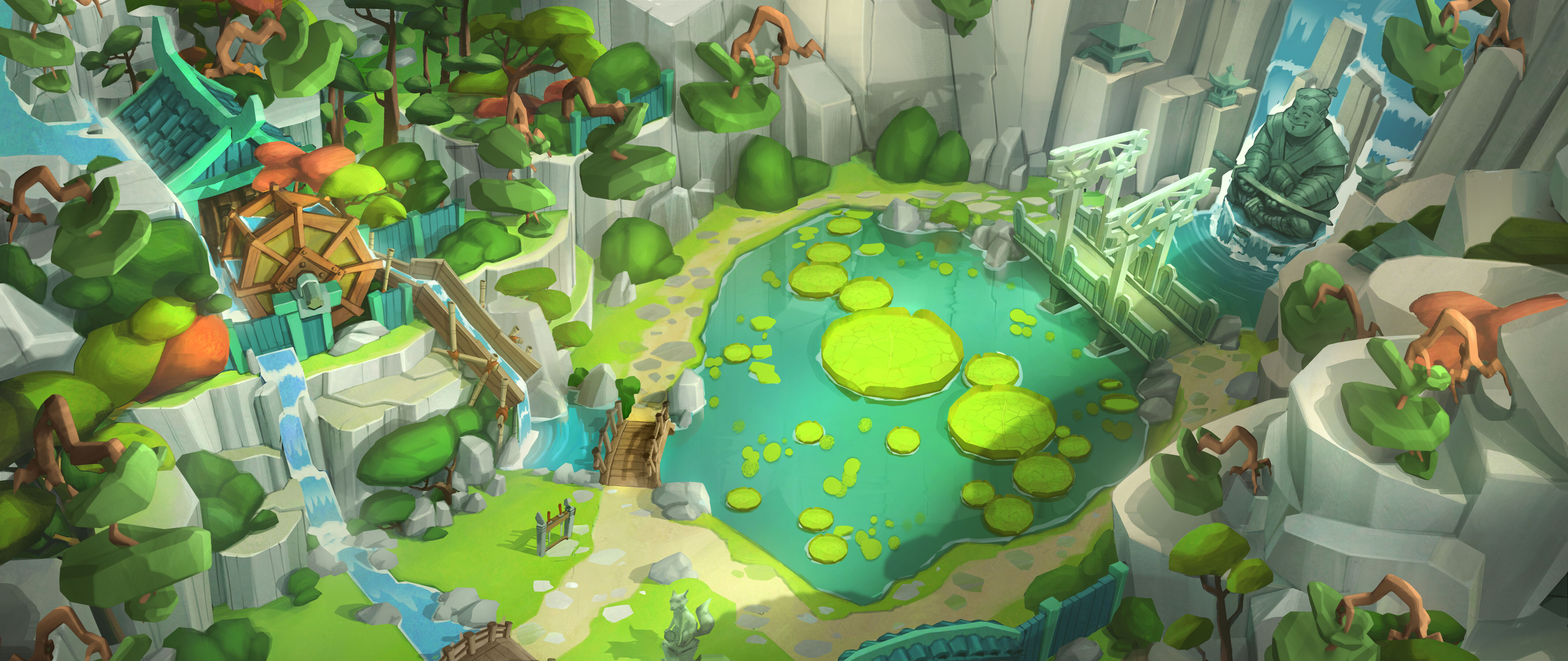 Яркие ломтики арбуза, киви и цитрусовых летят по воздуху в один из игровых моментов в Fruit Ninja VR 2.