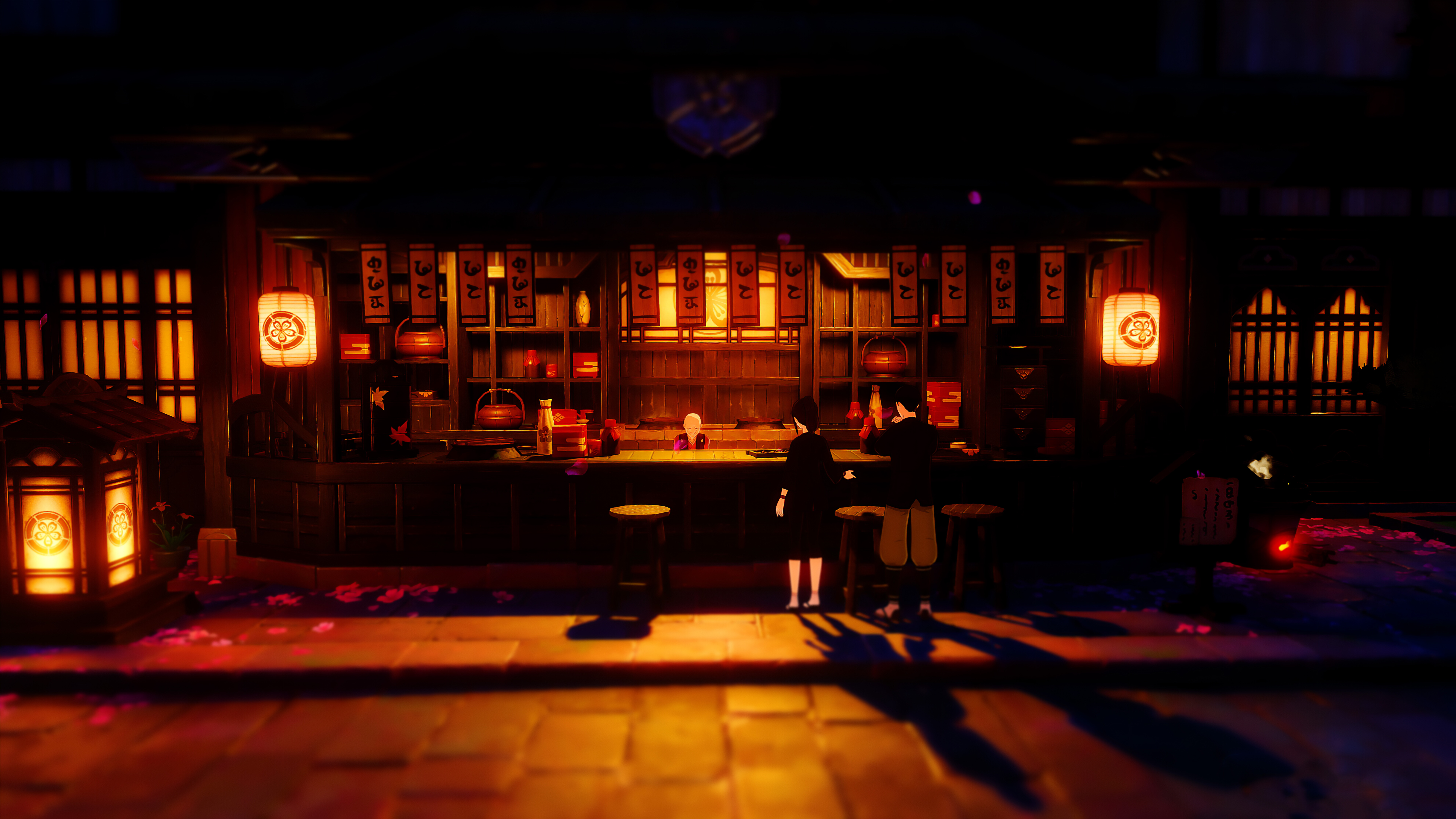 Детальная цифровая иллюстрация персонажа в стиле аниме, окружённого магическими элементальными эффектами, созданная под впечатлением от игры Genshin Impact.