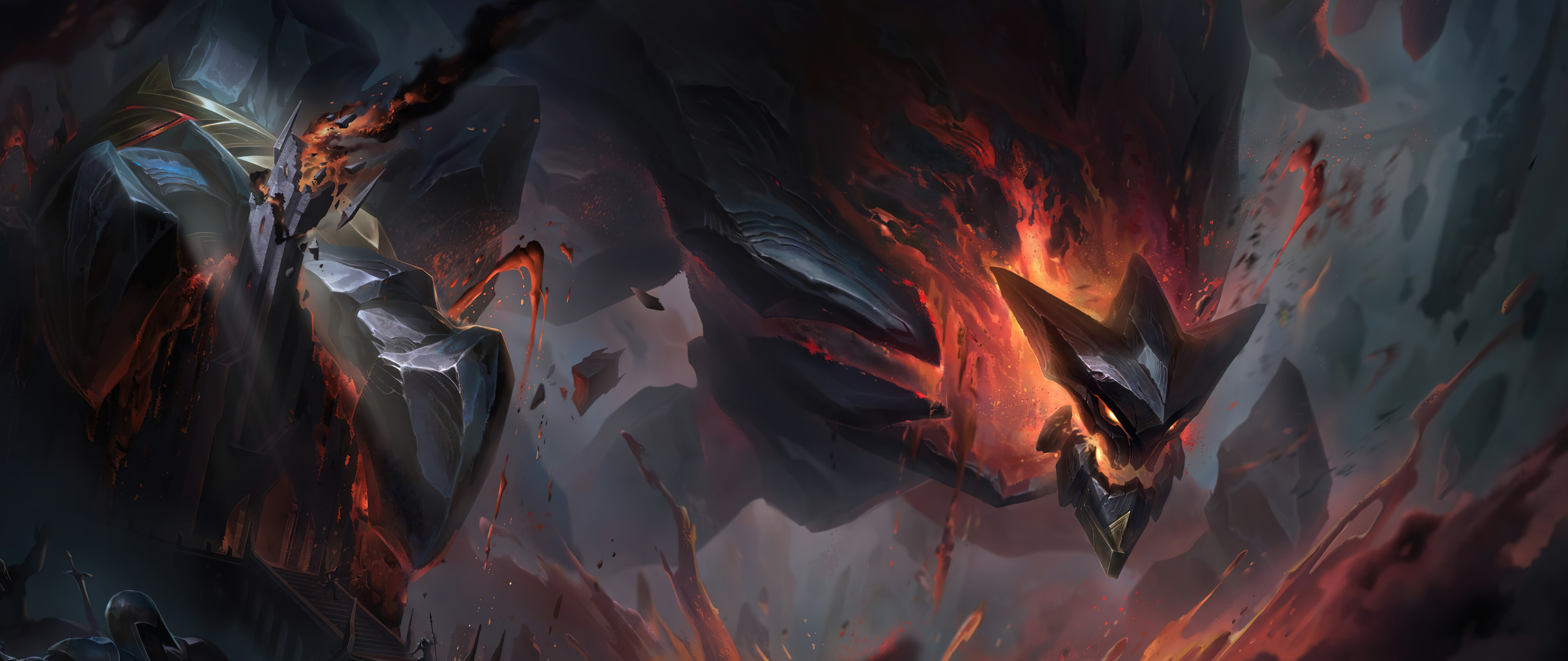 Мальфит, каменный голем из игры League of Legends, предстает в виде огромного скального существа.