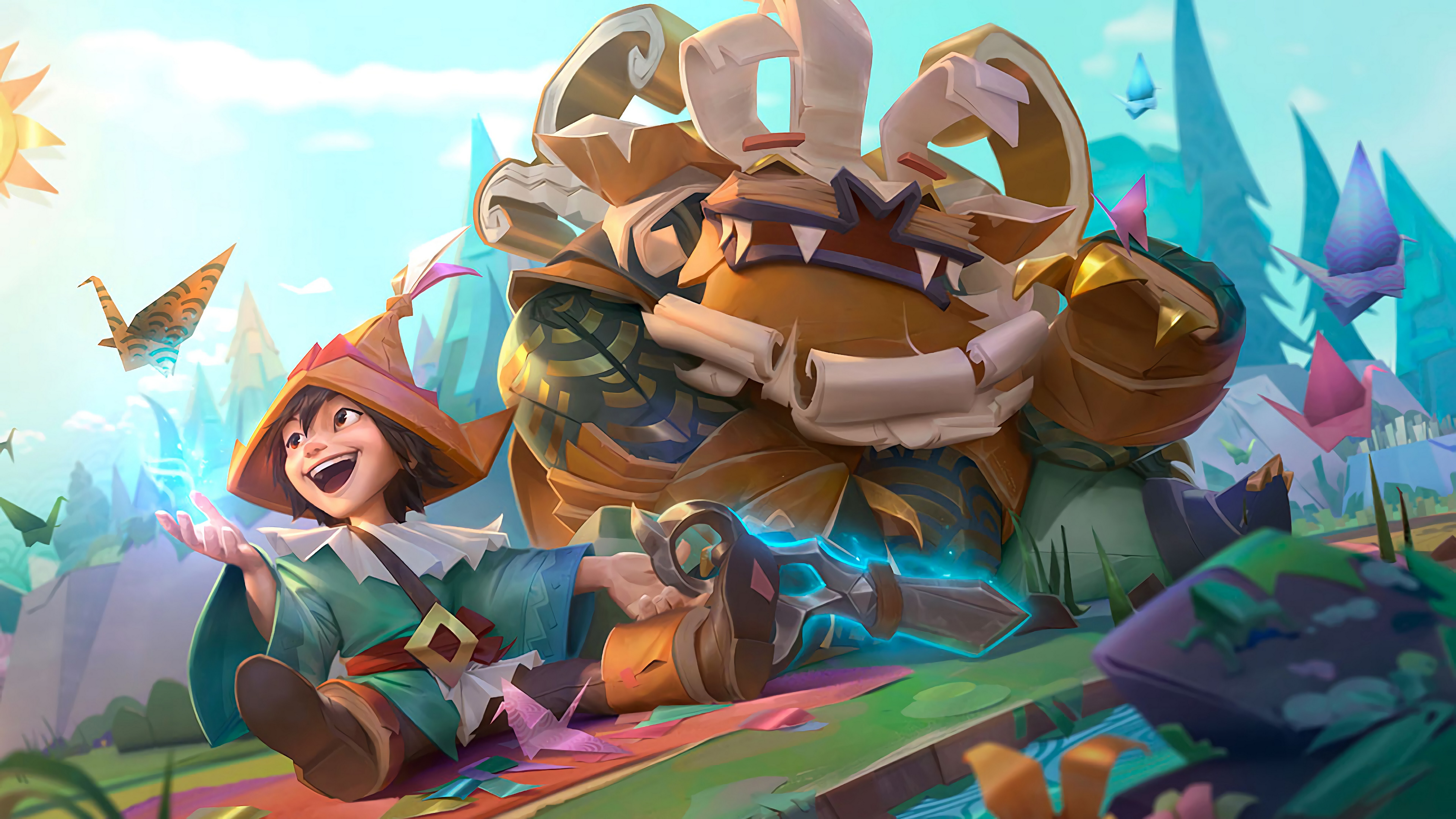 Нуну и Йети Виллумп из игры League of Legends в заснеженной местности.