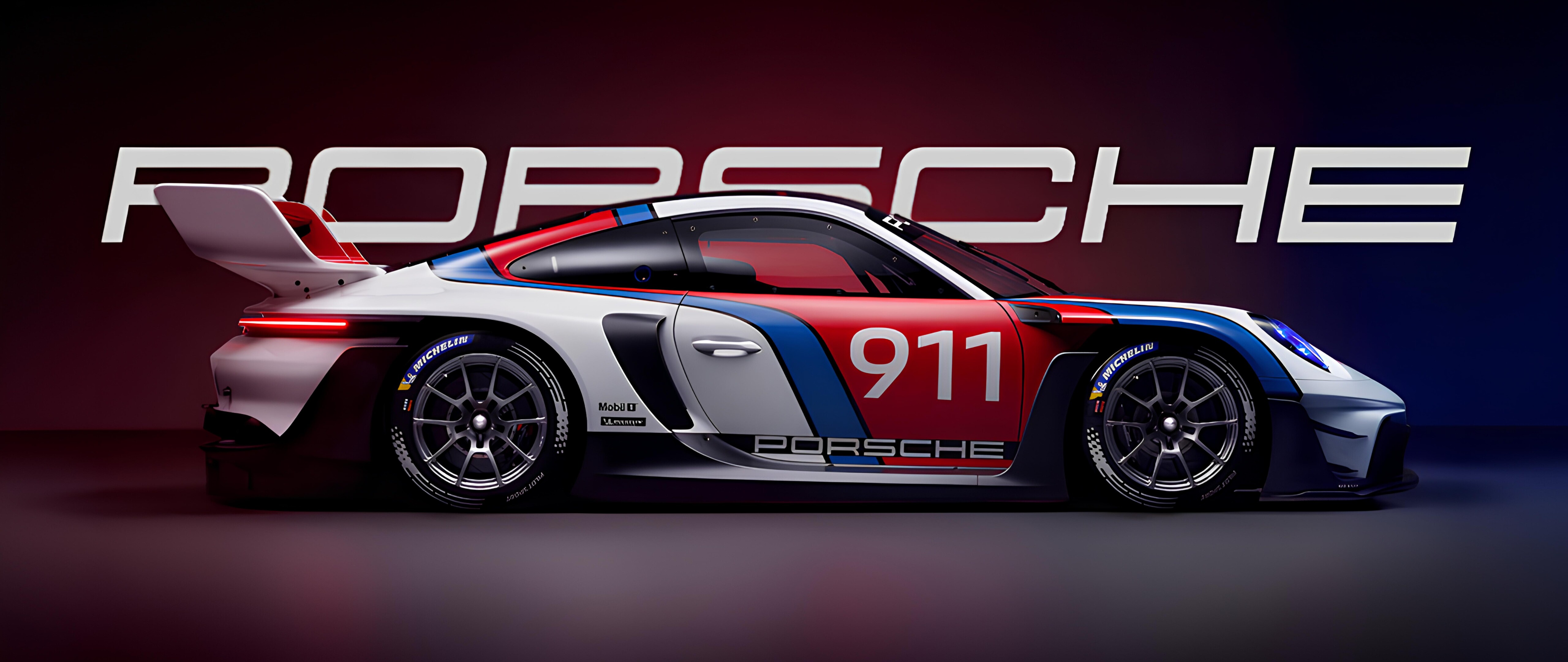 Изысканная, эстетически привлекательная фотография спортивного автомобиля Porsche 911 GT3, на которой подчеркнуты его элегантные линии и использовано кинематографическое освещение.